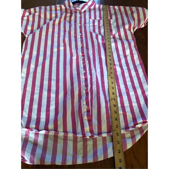"A New Day" Pink/White Candy Striped Shirt/Dress SZ M - Picture 9 of 12